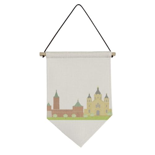 Drapeau de Nijni Novgorod en toile de qualité avec symbole russe