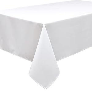 Home Direct Extra Large Rectangular Fabric Tablecloth 150x300cm 59″x118″ White