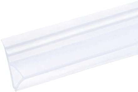 uxcell Frameless Glass Shower Door Sweep, 59.06" Long, for 3/8"(10mm) Glass, H-Type Door Bottom Side Seal Strip