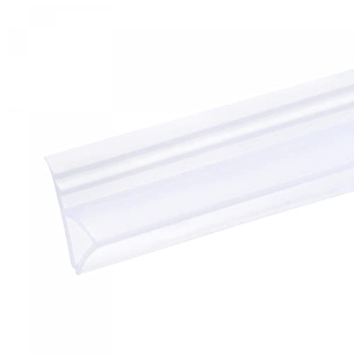 Uxcell Frameless Glass Shower Door Sweep, 59.06" Long, For 3/8"(10Mm) Glass, H-Type Door Bottom Side Seal Strip #TOP2