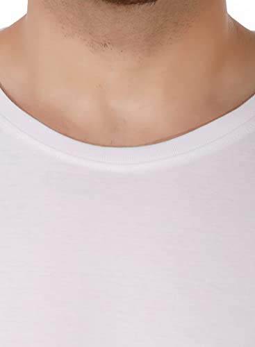 Image of Men's Plain Tshirt | Any Time Wear | Black & White Tshirt | Regular fit Half Slevees Round Neck Pure Cotton White and Tshirt M