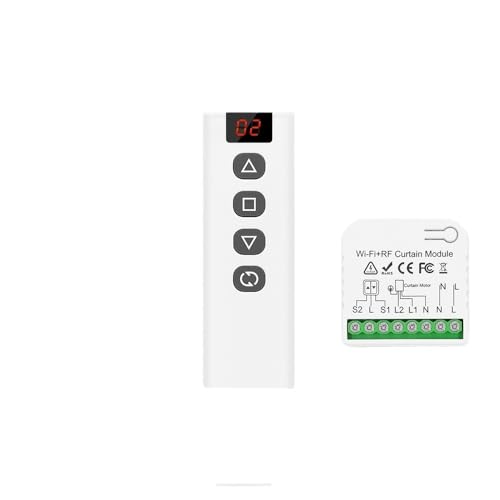 AYJYZHIAG Tuya WiFi persianas enrollables módulo de Control Cortina Interruptor Obturador con Remoto for Motor eléctrico Protector Solar hogar Alexa(1Module 1Controller)