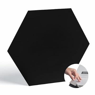 BaseCore HEX Hexagon Vinyl Flooring Black 5.75" DIY Self Adhesive Textured Modern Floor Tile Peel & Stick Tile | Sample Tile