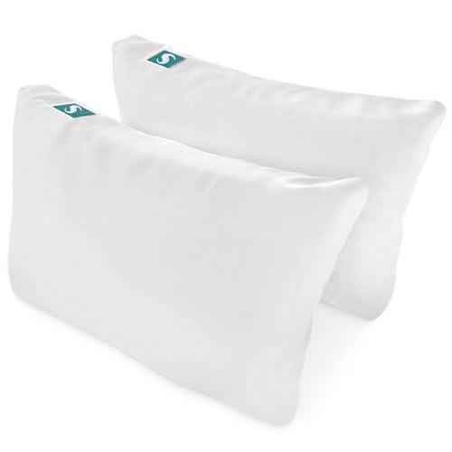 Sleepgram 2 Pack Sleeping Pillows for Bed, Queen, White – Set of 2 Comfortable Queen Size Cooling Hotel Pillows for Back and Side Sleepers