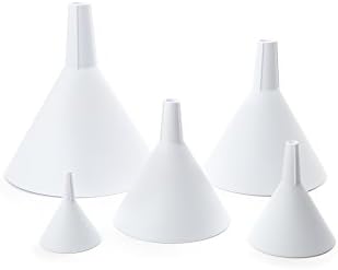 Fox Run All Purpose Plastic Funnel, Set of 5, White, Mini, Small, Medium, Large