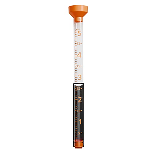 Taylor Jumbo Rain Gauge, Measure and Monitor Precipitation, Easy to Read for Backyard, Patio, Garden, and Lawn, 5-inch, Orange
