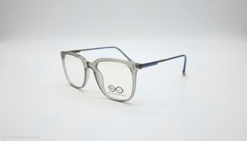 Image of Soft Square Optical Eyeglass Frame for Men & Women, Front with Metal Temples, Clear Demo Lenses, Lightweight Mixed Material Frame, Ribbed Temple Design for Prescription Lens Replacement