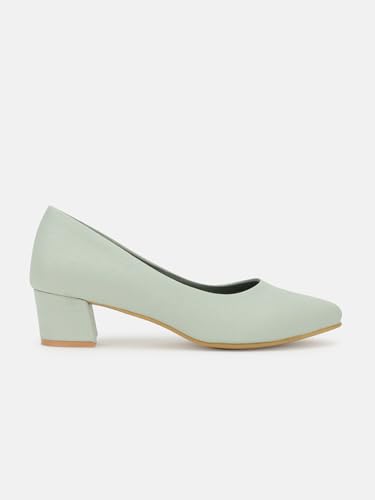 Image of Marc Loire Women's Textured Block Heel Pump Shoes for Office, Party and Formal Occasions