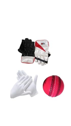 Image of Wicket Keeping Gloves with Inner Gloves & Incredible Ball Combo - Men