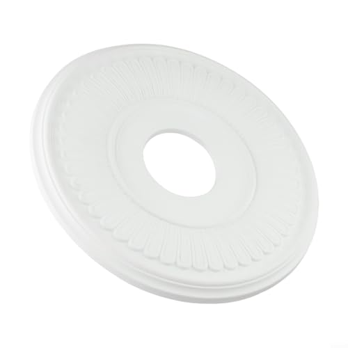 Desiumite Medallón de techo redondo para lámparas y ventiladores de techo, placa decorativa de poliuretano de 33 cm de diámetro, impermeable y resistente a la humedad, para facilitar la colocación