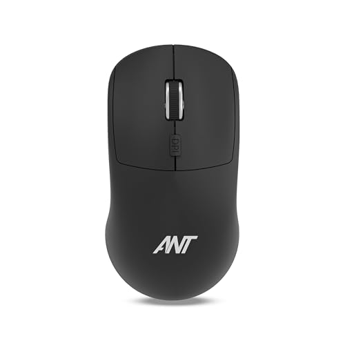Image of Ant Globe20 Wireless Mouse Dual Mode Bluetooth & 2.4GHz USB| 1600 DPI Optical Sensor | Silent Click Rechargeable Ergonomic Mouse | 4 Button Cordless Mouse for Laptop, PC, Mac, Windows, Linux | Black