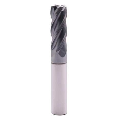 Image of 3 /8 inch 4 Flute Solid Carbide End Mill - .040 inch Corner Radius, AlTiN Coated | 35 Helix, 3 /8 inch Cutting Dia, 3 /8 inch Shank Dia, 1 inch LOC, 2-1 /2 inch OAL For Milling Alloy Steel, Cast Iron, Copper
