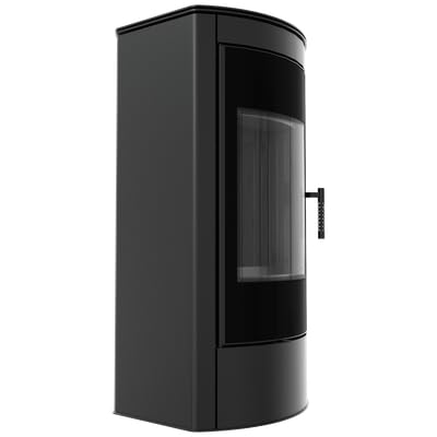 Kratki Kaminofen aus Stahl TITAN Panorama Ø 150 11 kW BImSchV 2 Ökodesign