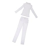 misppro Normal 70cm Male BJD Clothes White Sweater Jeans Set for Hound DZ70 DOI RingDoll