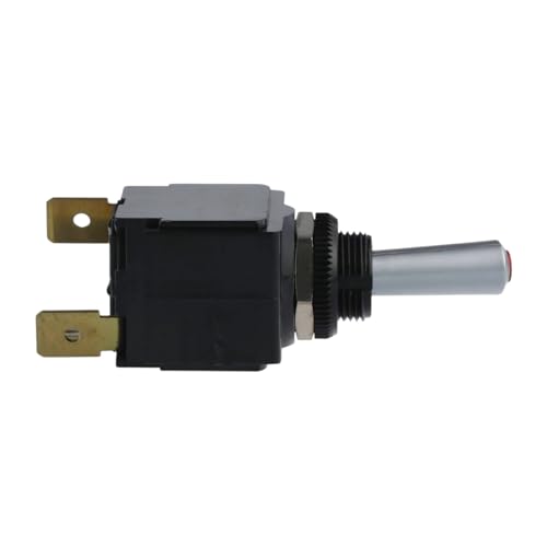 FalconSupply 12V Marine Toggle Rocker Switch Kit, Genuine OEM Carling Marine Grade SPST On-Off Maintained, Red Lighted 15A Heavy Duty 3-Pin Panel Sealed for Boat Dash & Automotive