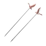 FRCOLOR 5 Stück Obstgabeln aus Edelstahl in Graulachsform Wiederverwendbare Cocktailspieße für Snacks und Desserts bei Hochzeiten und Partys