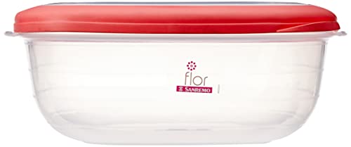 Pote Quad Plástico Sanremo Transparente / Rosa 2.7L Plástico