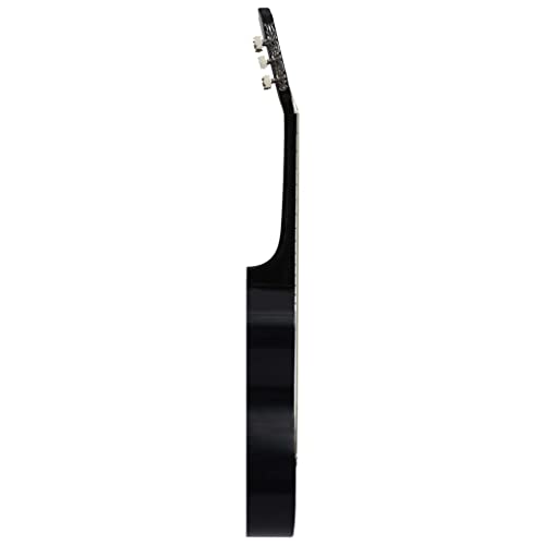 Wakects Guitare folklorique de bonne qualité sonore, guitare acoustique noire en tilleul avec mensuration de 63 cm pour la maison - Les Beatles, Paul McCartney, John Lennon, RIngo Starr, George Harrison Wakects Guitare folklorique de bonne qualité sonore, guitare acoustique noire en tilleul avec mensuration de 63 cm pour la maison – Image 3