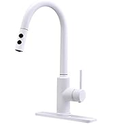 Peppermint Kitchen Sink Faucet Pull Down Matte White Kitchen Faucet with Pull Out Sprayer High Ar...