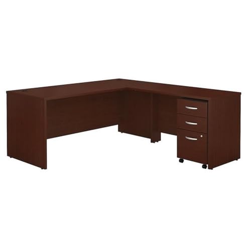 Bush Business Furniture SRC001MASU Series C 72W L Shaped Desk With 48W Return And Mobile File Cabinet In Mahogany cover