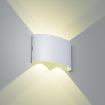 Foto di Voltix Applique da Parete LED 12W 1200LM Lampada da Parete Impermeabile per Interni ed Esterni – Lampade da Parete per Interni per Camera da Letto, Soggiorno (Bianco Naturale - 4000K-B, 12W)