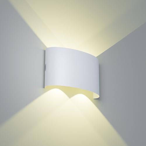 Voltix Applique da Parete LED 12W 1200LM Lampada da Parete Impermeabile per Interni ed Esterni – Lampade da Parete per Interni per Camera da Letto, Soggiorno (Bianco Naturale - 4000K-B, 12W)