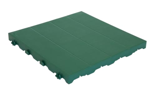 WUEFFE Piastrella in plastica 40x40h3,3 - mattonella Chiusa drenante Giardino Campeggio (1 Pezzo, Verde)