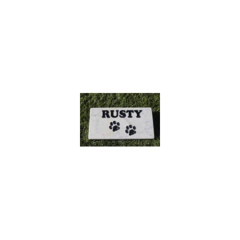 GraphicRocks Sandblast Engraved Marble Pet Memorial Headstone Grave Marker Dog Cat np 4x8 Cover