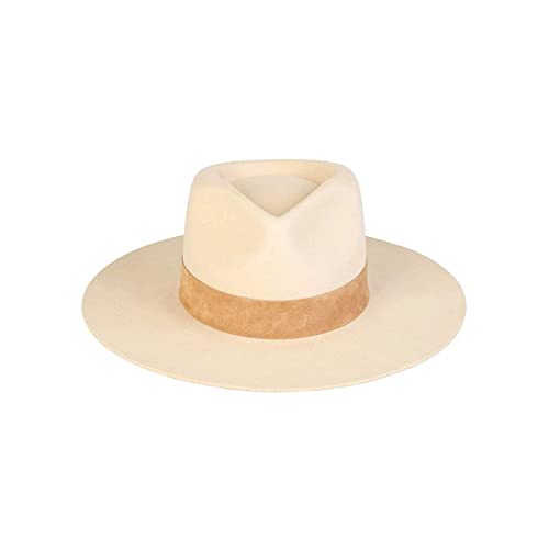 Lack Of Color Women's The Mirage Suede-Trimmed Wool Fedora (Ivory, Medium (57 Cm)) #TOP1