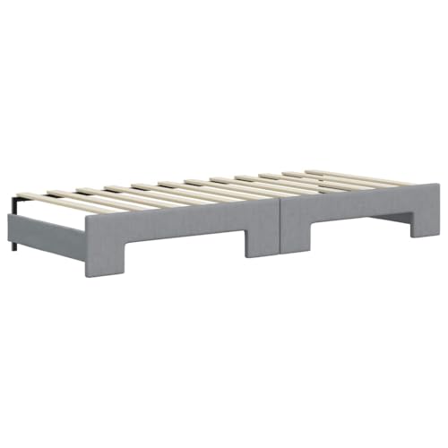 vidaXL Sofá Cama Nido con cajones Tela Gris Claro 90x200 cm - imagen 8