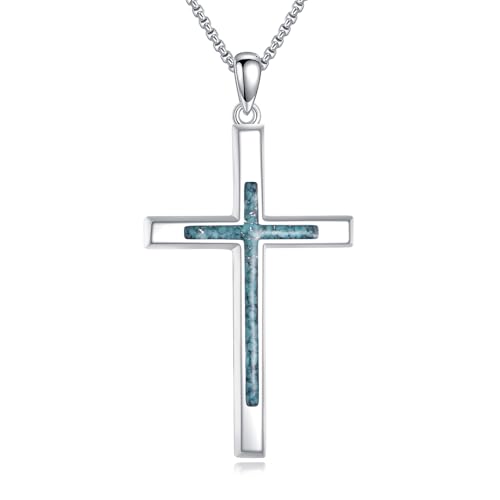 Collier croix turquoise en argent 925 pour homme et femme VONALA