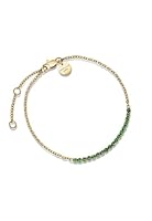 Rosefield Women's Tennis Emerald Gold-Tone Bracelet, Gold, 16.5-19.5cm