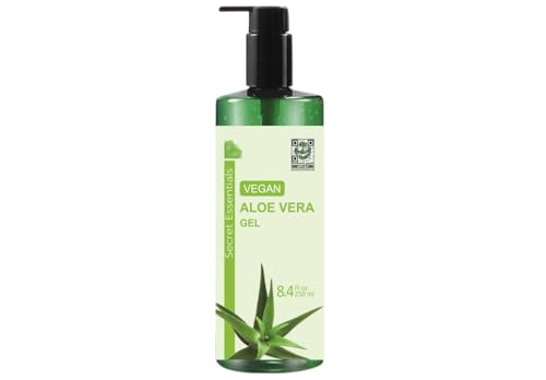 Aloe Vera Gel Vegan | KOSMETIKANALYSE: SEHR GUT | Natürlich & 250 ml | Premium Qualität aus ECHTEM SAFT, NICHT PULVER