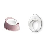 BabyBjörn Smart Potty, Powder Pink/White & BABYBJORN Toilet Trainer, White/Gray, 1 Count (Pack of 1)