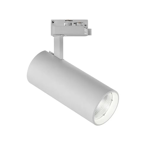 CKryzillix Focos Led Interior Techo,Riel Focos Lámparas de interior 2 cables, 20 W, blanco cálido, 3000 K, LED, riel luz, foco, iluminación for tienda, accesorio(White,40W)