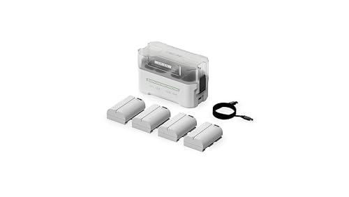 Image of Tilta LP-E6P Charging Station Battery Kit, 4-Slot 45W PD USB-C Fast Charger | Compatible with Canon LP-E6 LP-E6P Batteries | High Capacity Charging Hub, 4 Batteries - Off White