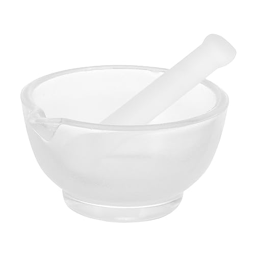 STOBAZA Glass Pestle Sets Raw Grinder for Kitchen Pharmacy Multifunctional Grinding Bowl Lab and Pestle Set Medicine Crusher