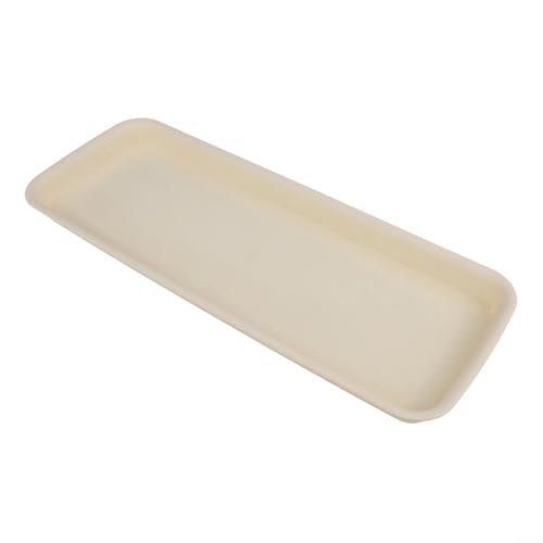 BlesConi Bandeja rectangular de drenaje para plantas, base de resina de varios tamaños, para macetas de jardín interiores y exteriores (beige XL)
