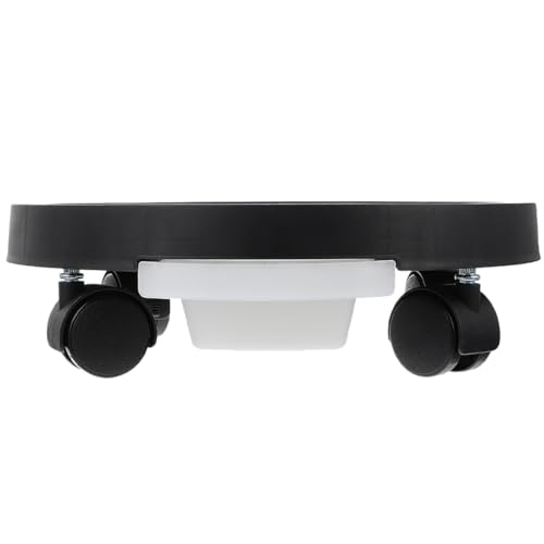 TOYANDONA Soporte para Plantas con Ruedas Negro Redondo, Bandeja Móvil para Macetas Resistente de Resina Gruesa, Base de Rodillo Estable para Interior y Exterior, Adecuado para Macetas