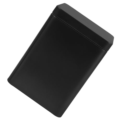 COMPUKAS Scatola Regalo Quadrata in Metallo con Contenitore per Tè e Caramelle Scatola Packaging Stagna per Regali Conservazione Spezie e Articoli Nero Vintage