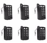 Ieron Pack of 6 Metal Cage Fishing Feeder Baskets with Swivel Snap Round Feeder Accessories for Fishing 20g 30g Feeder Bait Holder for Outdoor Angling Supplies