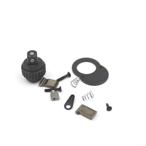 Kit de accesorios de reparación de llave de vaso de trinquete con mecanismo de 24 dientes y chapado en cromo para superficie para apretar y aflojar tareas en color negro (M)