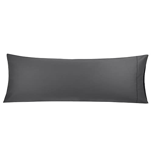 PiccoCasa Body Pillow Cover Super Soft Cotton Bolster Pillow Covers for Full Body Pillow 1 Body Pillow Case with Zipper Closure for Adults 20"x54"/ 4.6ft Dark Grey