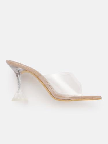 Image of AXIUM Transparent (Clear) Hourglass Heels, 3.5Inch