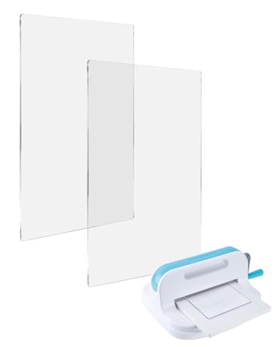 UCEC 2 Pcs Upgraded Cutting Pads for Die Cutting Machine Clear Polycarbonate Plates with Angled Edges for Easier Use Double-Sided for Scrapbooking Die-Cutting & Embossing 8.75 x 6 x 1/8