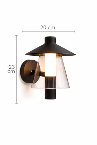 Image of FILLISKA LED Wall Light, 12 Watt, Indoor /Outdoor, Warm White, IP-65 Rated (Black Hat -588)