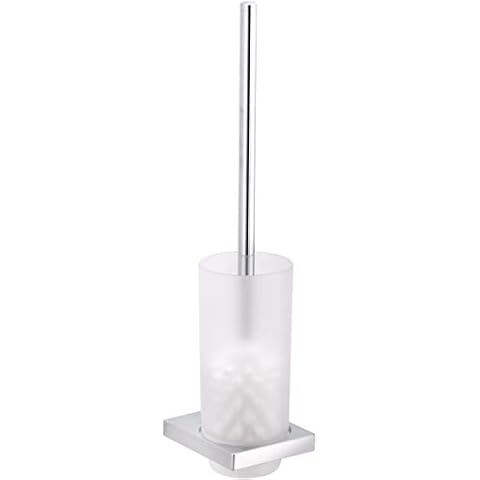 KEUCO Toilettenbürsten-Garnitur aus Kristall-Glas matt und Metall chrom Cover