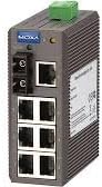 MOXA EDS-208-M-SC - 8 Ports Entry-Level Unmanaged Ethernet Switch with 7 10/100BaseTX Ports, and 1 100BaseFX Multi-Mode Port with SC Connector, Plastic Housing,10 to 60C Operating Temperature