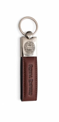 Image of Leather Strap Keychain, Embossed Logo Design, Durable Premium Key Ring for Bike Lovers & Gift Use