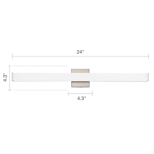 Image of Bathroom Vanity Light Brushed Nickel Square LED 24 inch 14W 4000K Natural White Light Wall Bar Lighting Fixtures Over Mirror (Brushed Nickel, 31.5in 4000K Dimmable)